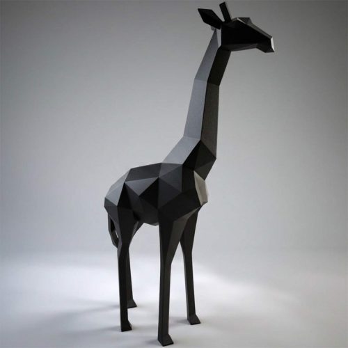 Große geometrische Giraffenfigur aus Laminat