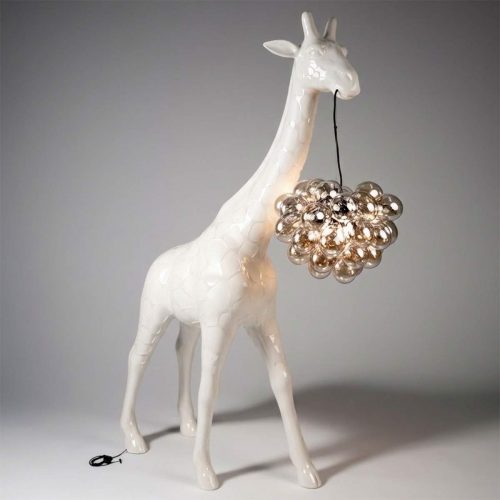 Large Giraffe 230cm Lamp – Beige Version with Spots