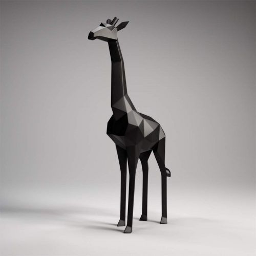 Große geometrische Giraffenfigur aus Laminat