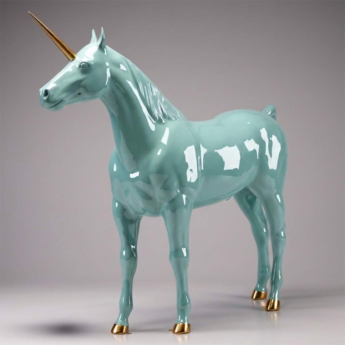 Große Dekorative Einhorn Einfarbig Figur – Bild 4