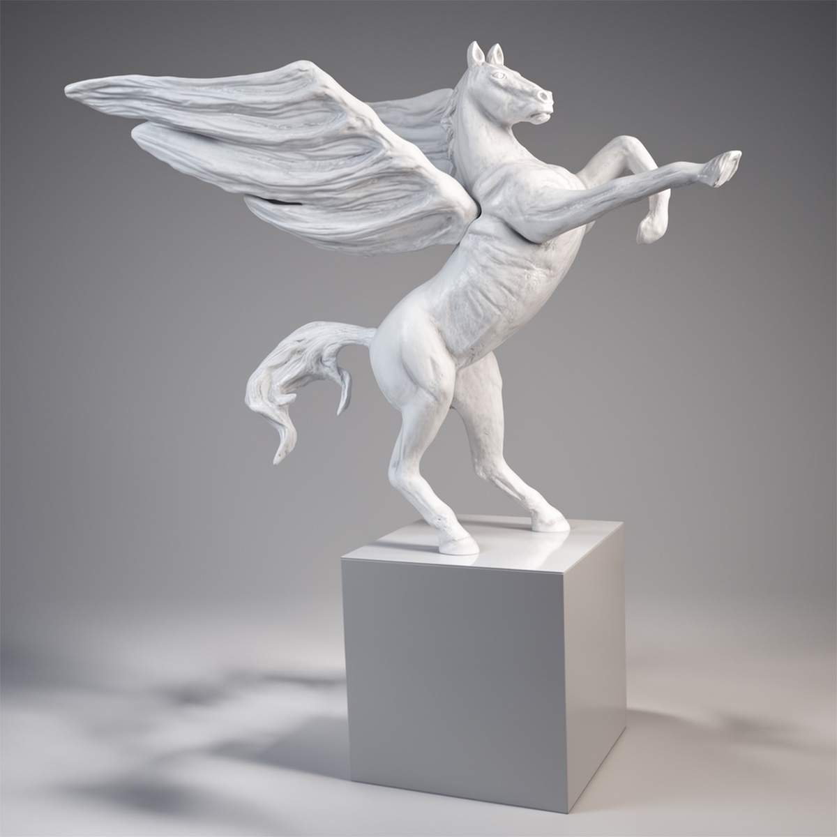 Große Dekorative Pegasus Auf Sockel Figur – Bild 5