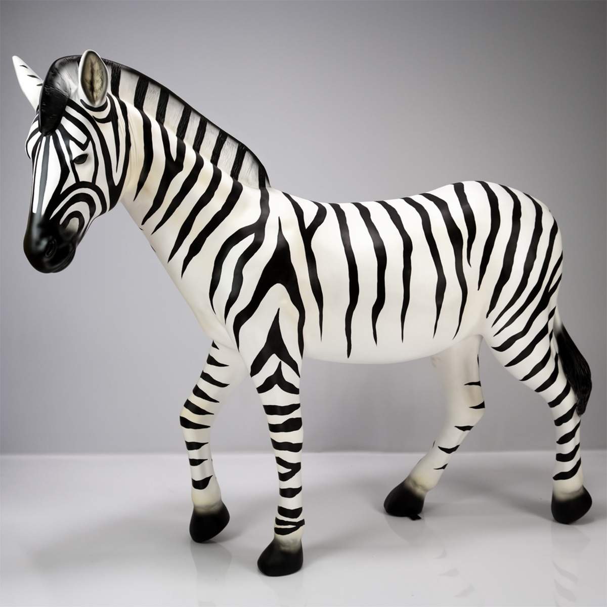 Zebra Weiß - Lebensgroße Figur – Bild 2