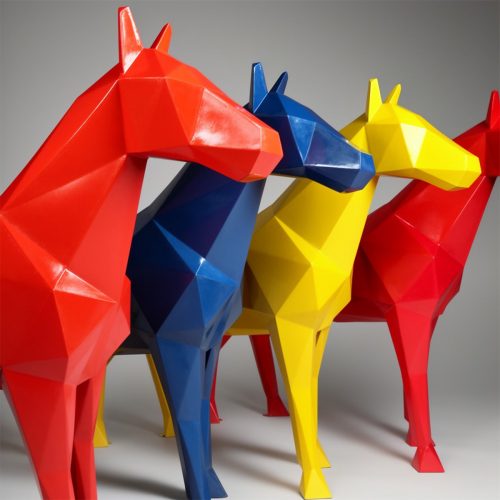 Große Geometrische Pferd -Faser -Fiberglas