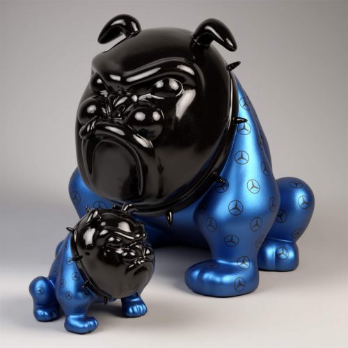 Exklusive Bulldogge-Figur Avella – Blau AMG