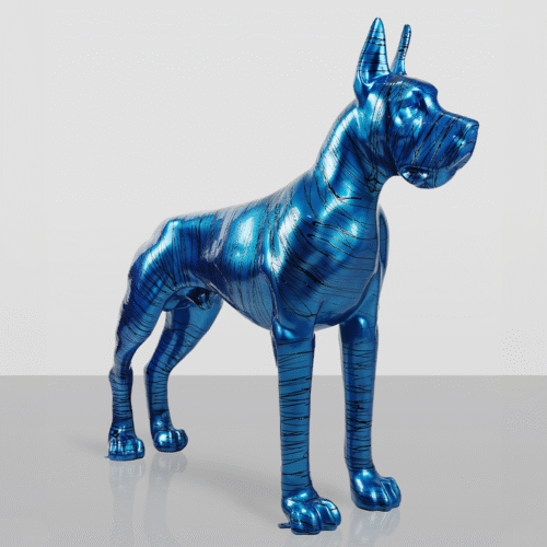Blauer Deutscher Dogge mit Farbüberzug