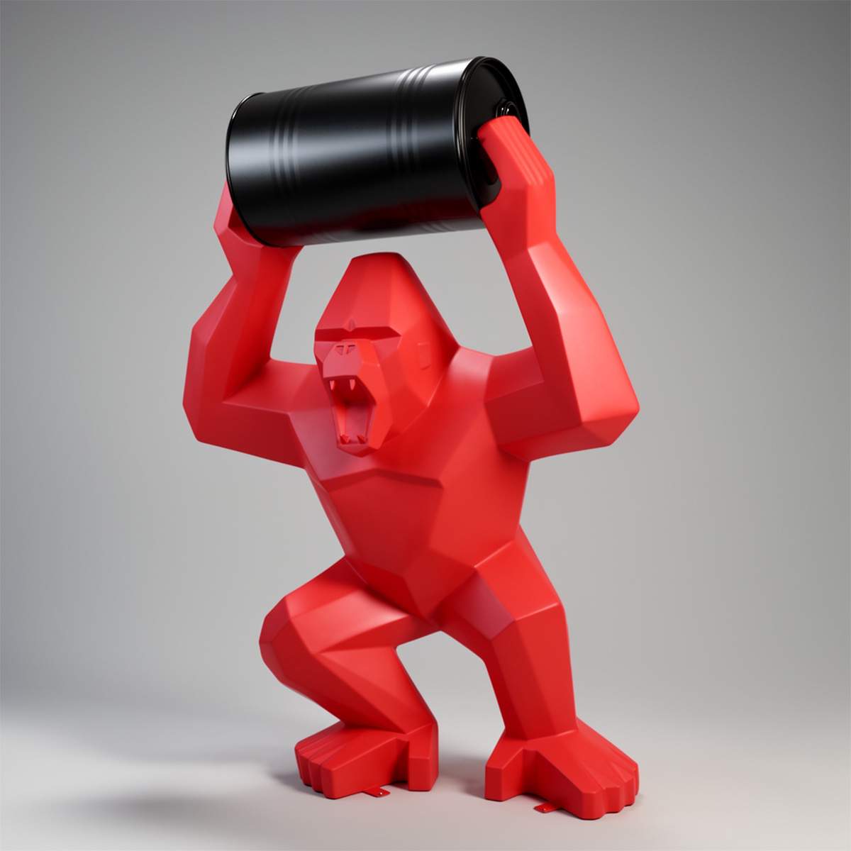 Lowpoly Figur Tono Quadrat-Gorilla XL, matt