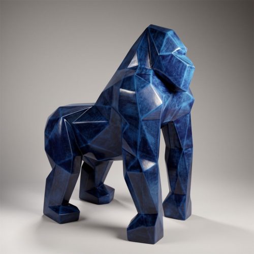 Quadratischer Gorilla – Blaue Patina