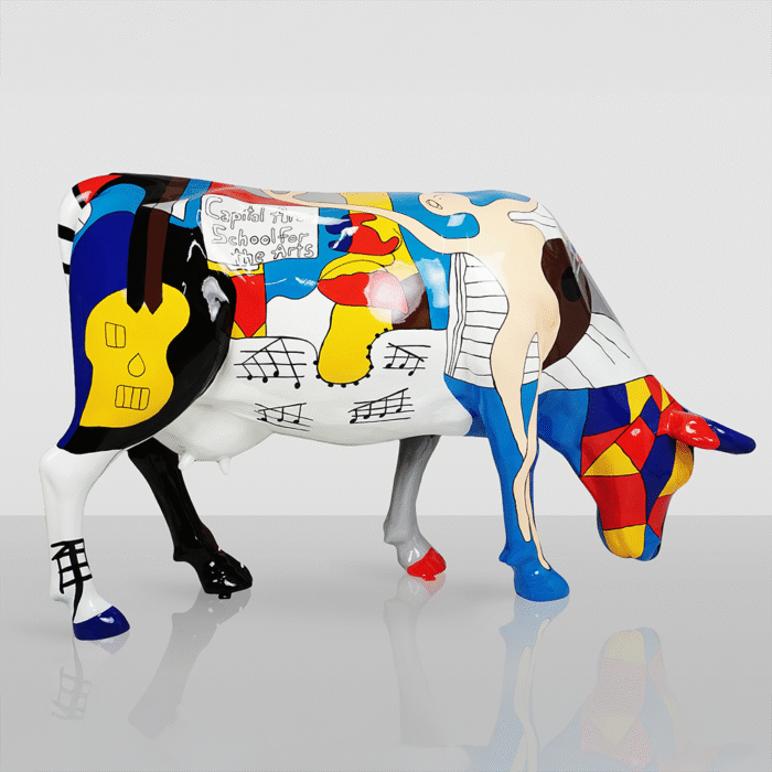 Große Figur – Handbemalte Kuh, Motiv Pablo Picasso – Bild 2