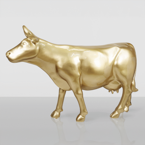 Große Figur – Goldene Kuh