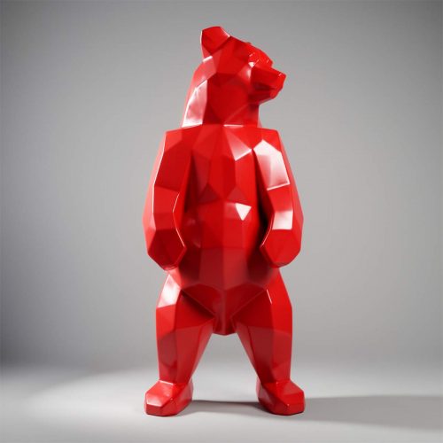 Große Figur Bär Quadrat - Rot