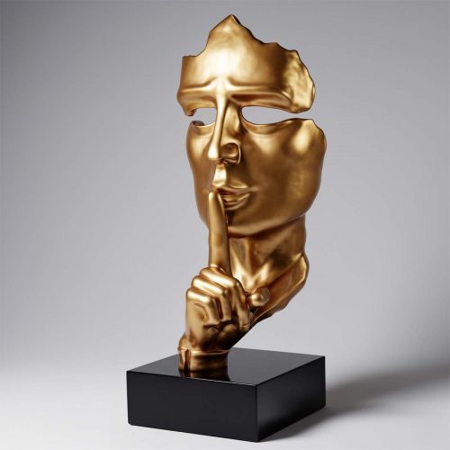 Große Goldmaske auf Sockel