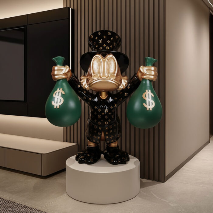 Dekorative Figur – Kleiner Dagobert Duck mit Geldsäcken