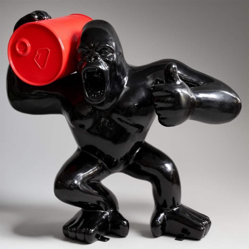 Kleiner Gorilla mit Fass auf der Schulter - OK