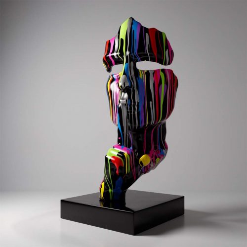 Mittelgroße 120CM Maske auf Standfuß - Schwarz Trash