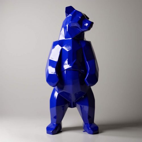 Große Figur Bär Quadrat - Blau