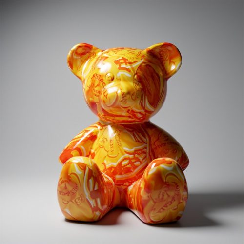 Kleiner Sitzender Bär - Orange H