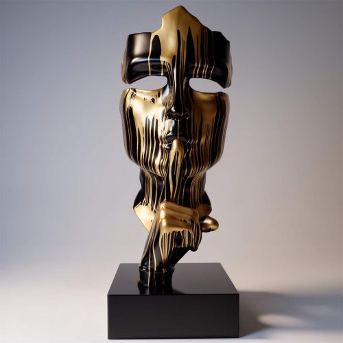 Große Grundmaske – Schwarz mit Goldakzenten
