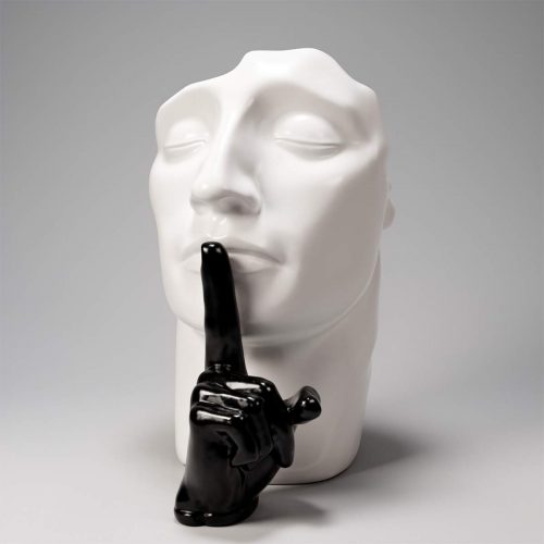 Maske Mit Finger - Schwarzweiß.