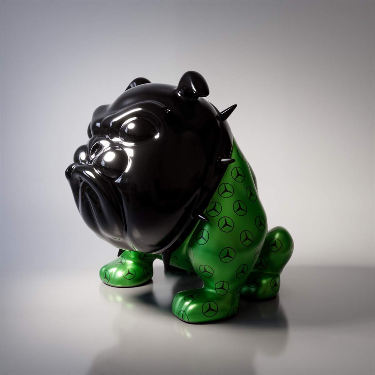 Dekorative Figur Bulldog Avella Mercedes AMG Grün Metallic – Bild 4