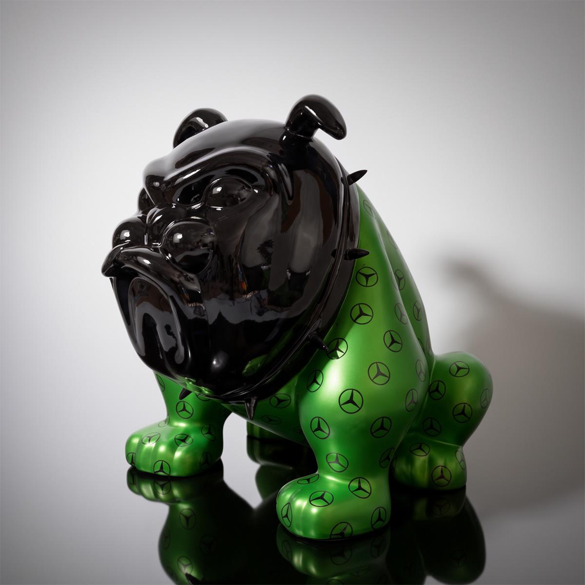 Dekorative Figur Bulldog Avella Mercedes AMG Grün Metallic – Bild 3