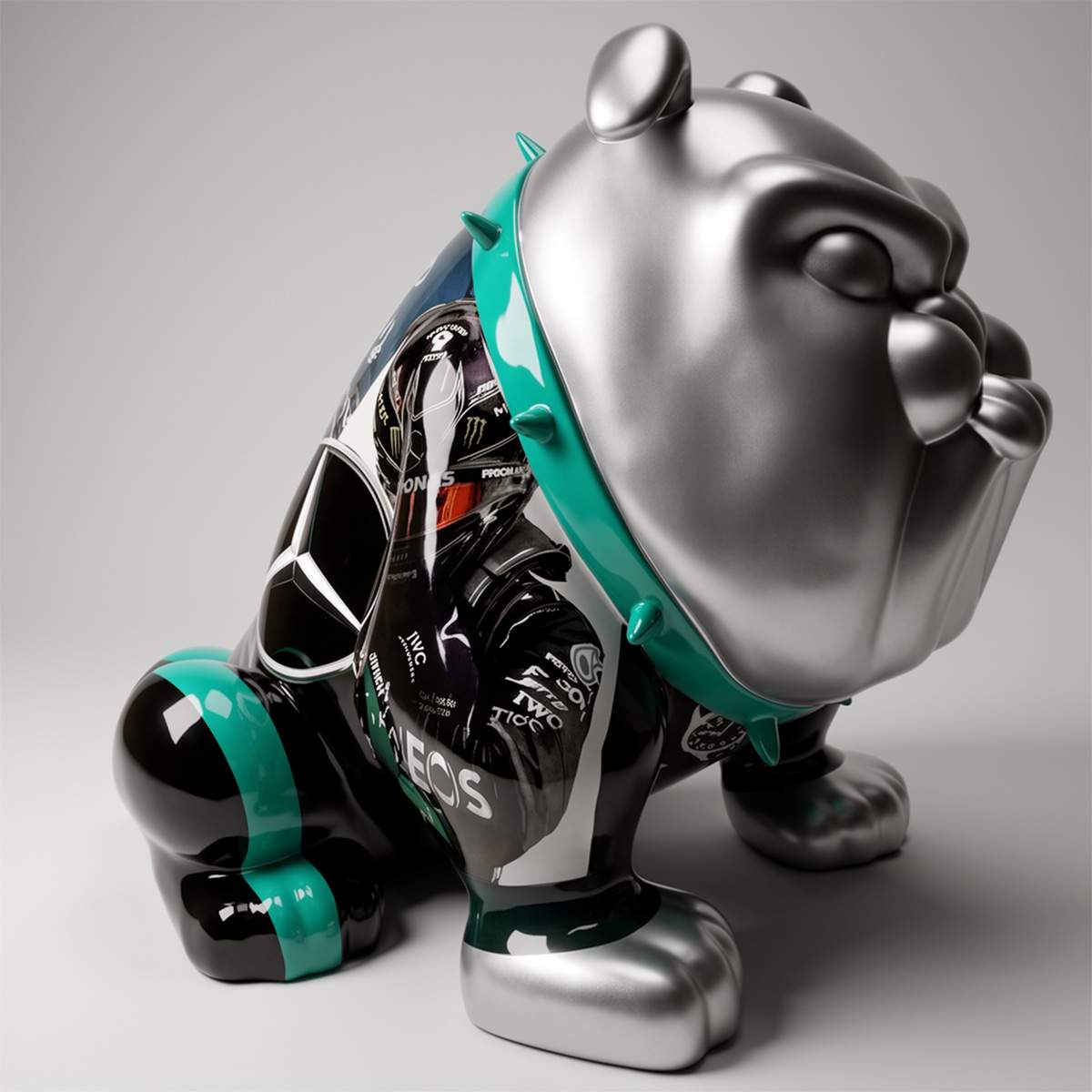 Bulldoggenhund Avella 55 cm Petronas-Motiv – Bild 4