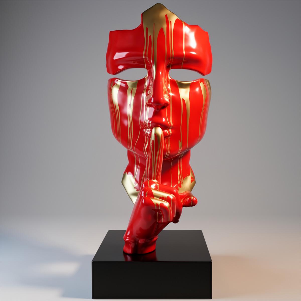 Große Maske auf Standfuß - Gold Trash – Bild 4