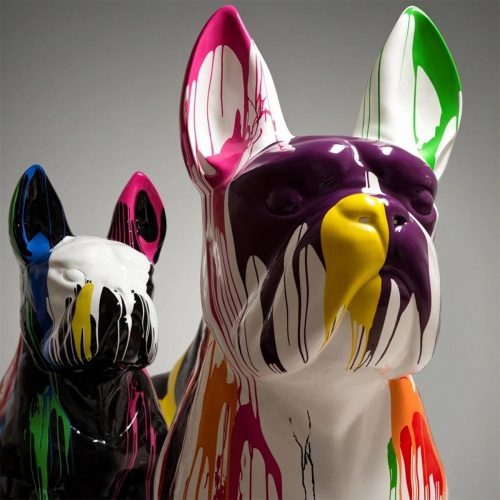 Große Französische Bulldogge Glasfaser -Figuren - Rebellion