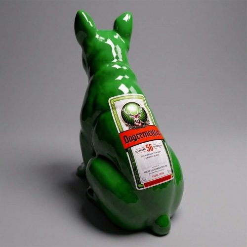 Dekorative Pop-Art-Skulptur Bulldogge SITZEND