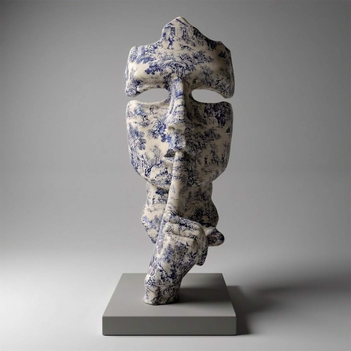 Dekorative Maske Auf Sockel Motiv Porcelany Figur – Bild 2