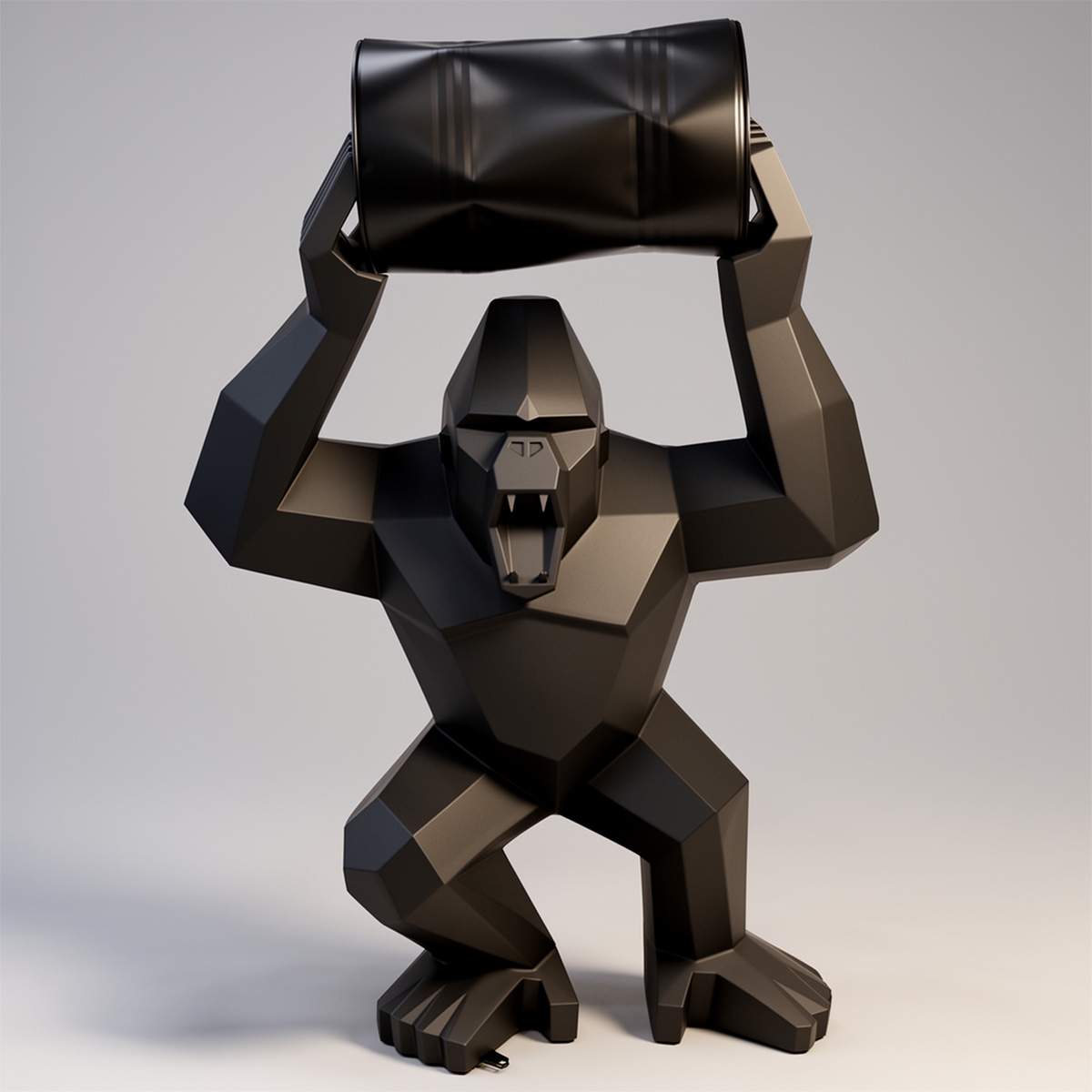 Lowpoly Figur Tono Quadrat-Gorilla XL, matt – Bild 2