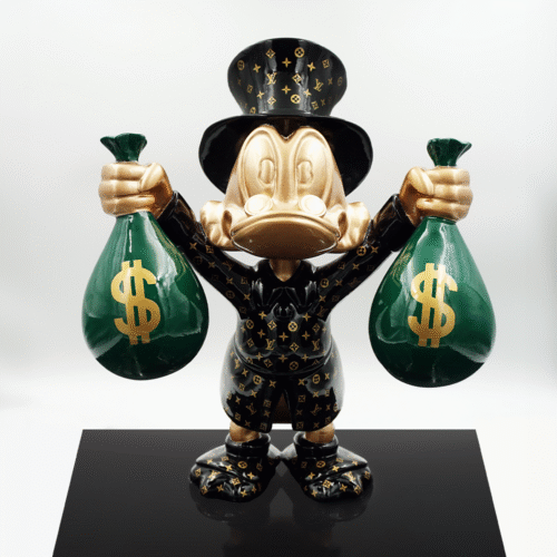 Dekorative Figur – Mini Dagobert Duck mit Geldsäcken
