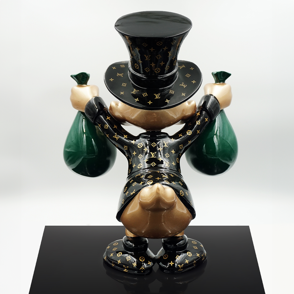 Dekorative Figur – Mini Dagobert Duck mit Geldsäcken 2 Dekorative Figur – Mini Dagobert Duck mit Geldsäcken – Bild 2