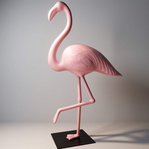 Dekorative Figur Großer 3D-Flamingo - Fuchsie
