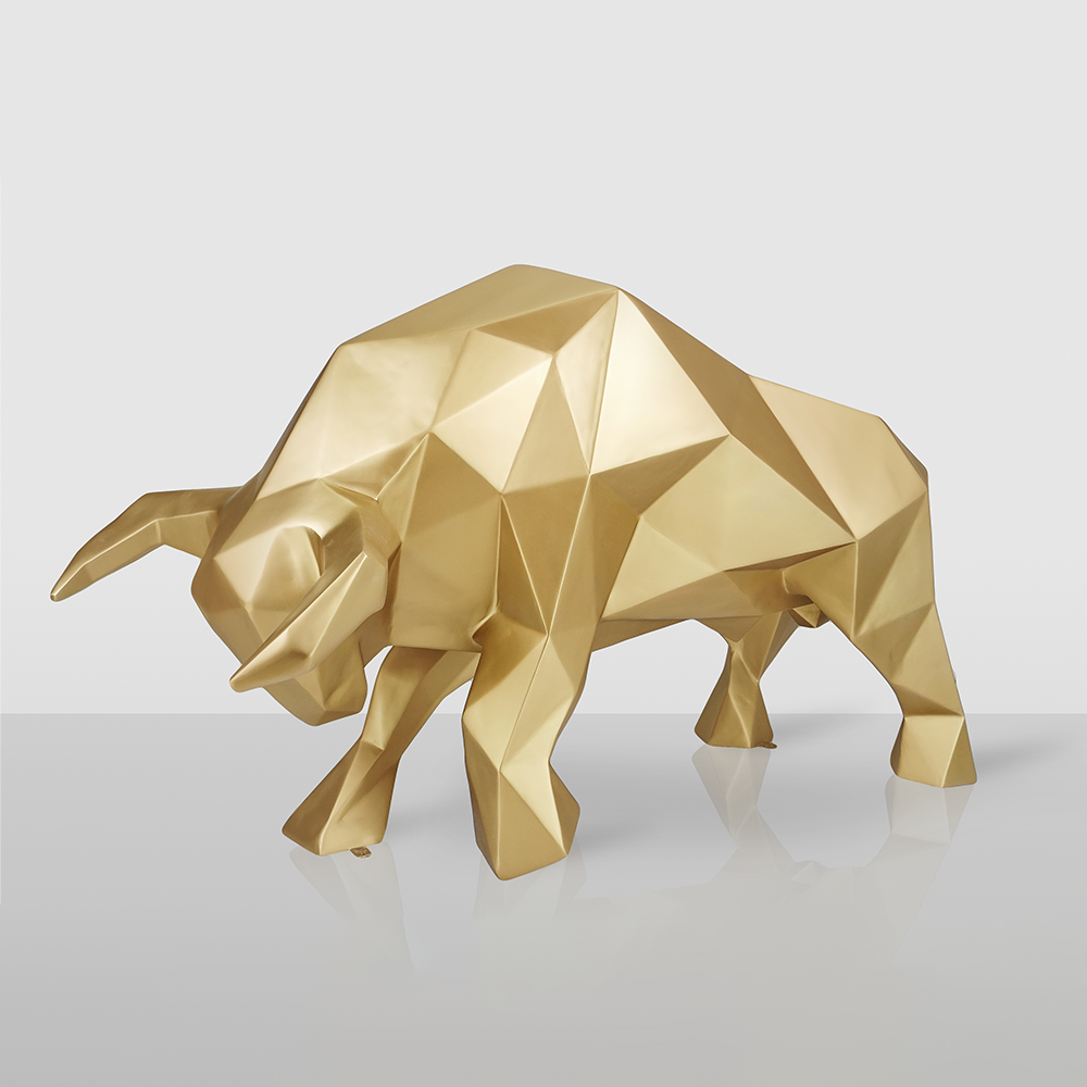 Große Figur – Goldener Geometrischer Bulle