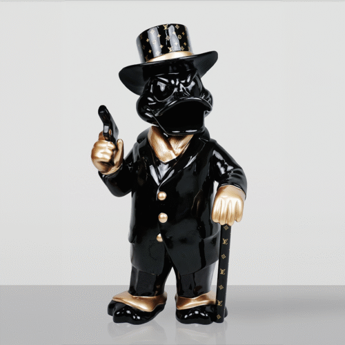 Dekorative Figur – Al-Capone-Enterich Schwarz-Gold