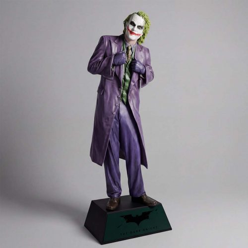 Figur Joker in lila Mantel, grüner Weste, weiß geschminktem Gesicht aus Fiberglas, realistisch-stil für Werbung/Events