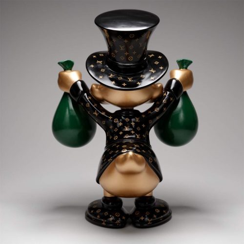Dekorative Figur – Mini Dagobert Duck mit Geldsäcken