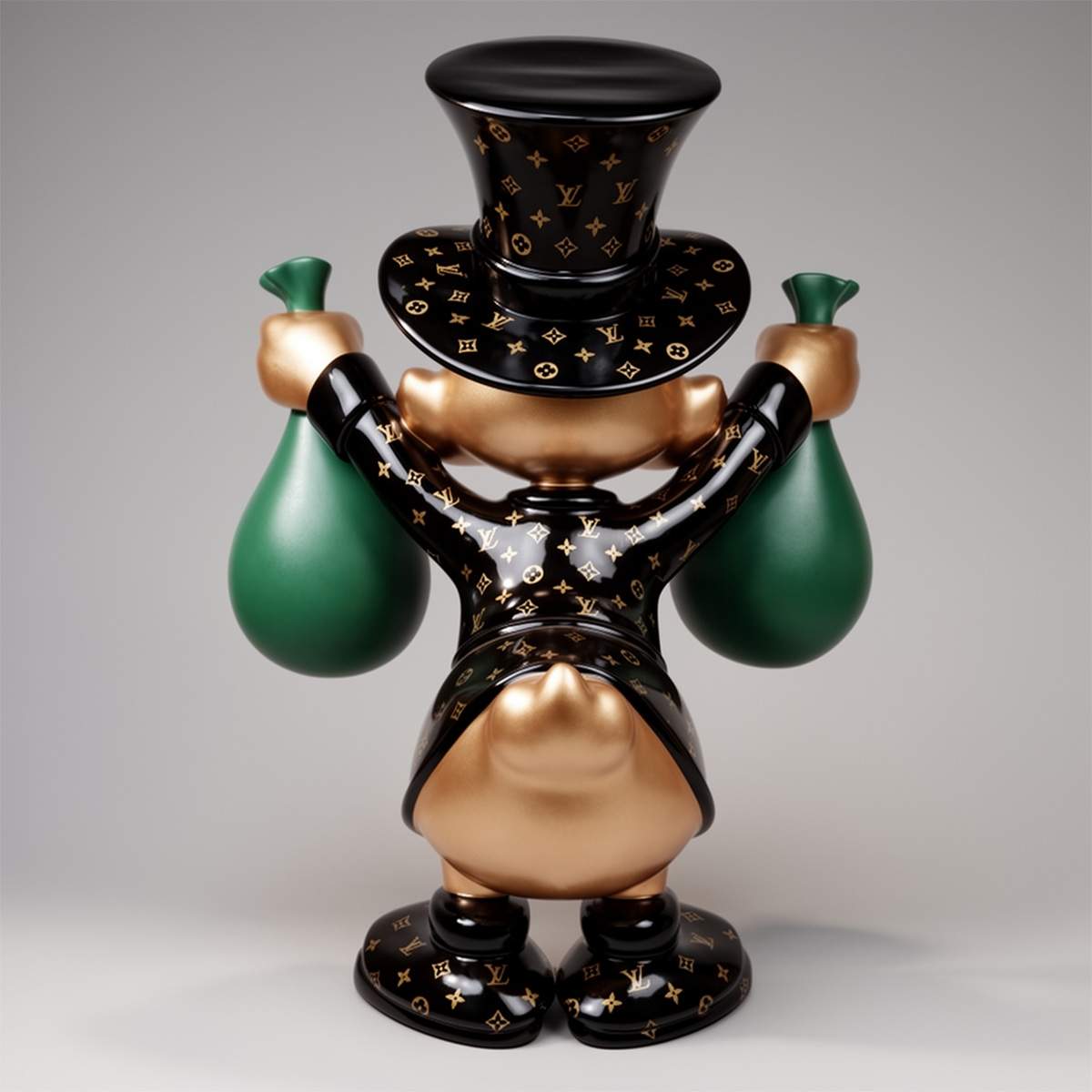Dekorative Figur – Kleiner Dagobert Duck mit Geldsäcken – Bild 3