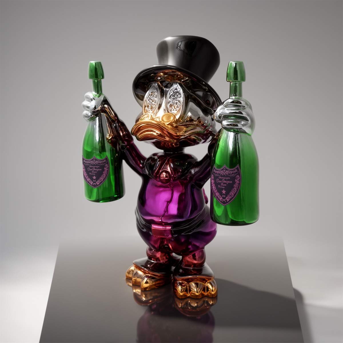 Dekorative Figur – Mini Dagobert Duck in Chrom – Bild 6