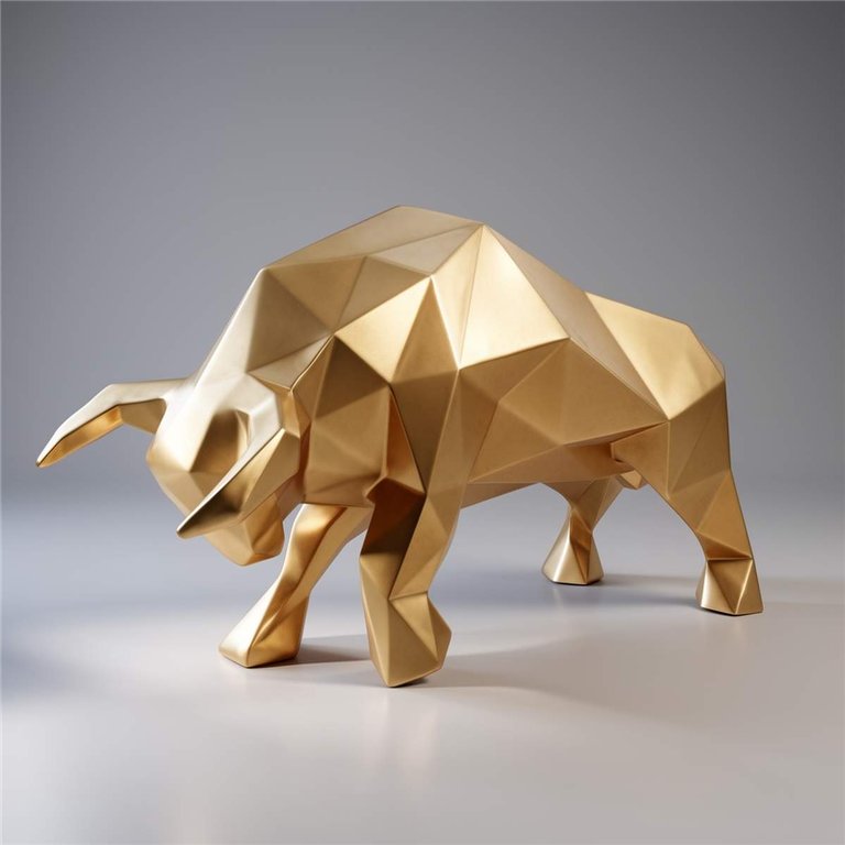 Große Figur – Goldener Geometrischer Bulle