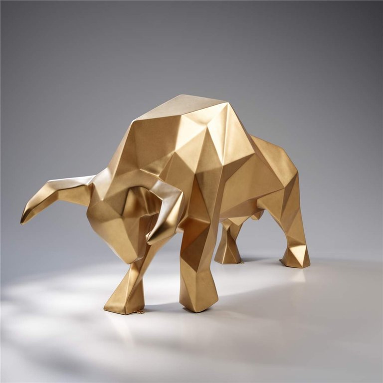 Große Figur – Goldener Geometrischer Bulle