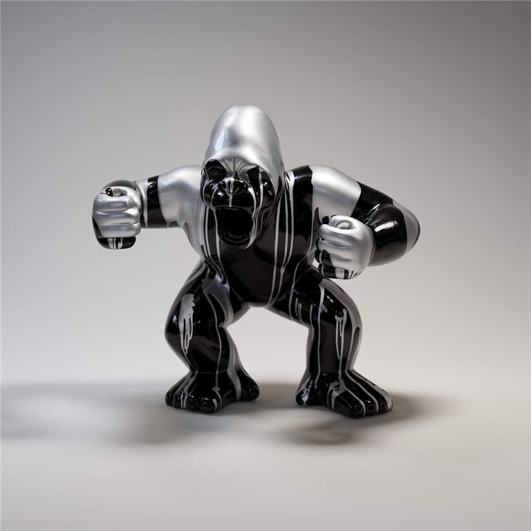 Schwarzer Gorilla L - Silberner Müll