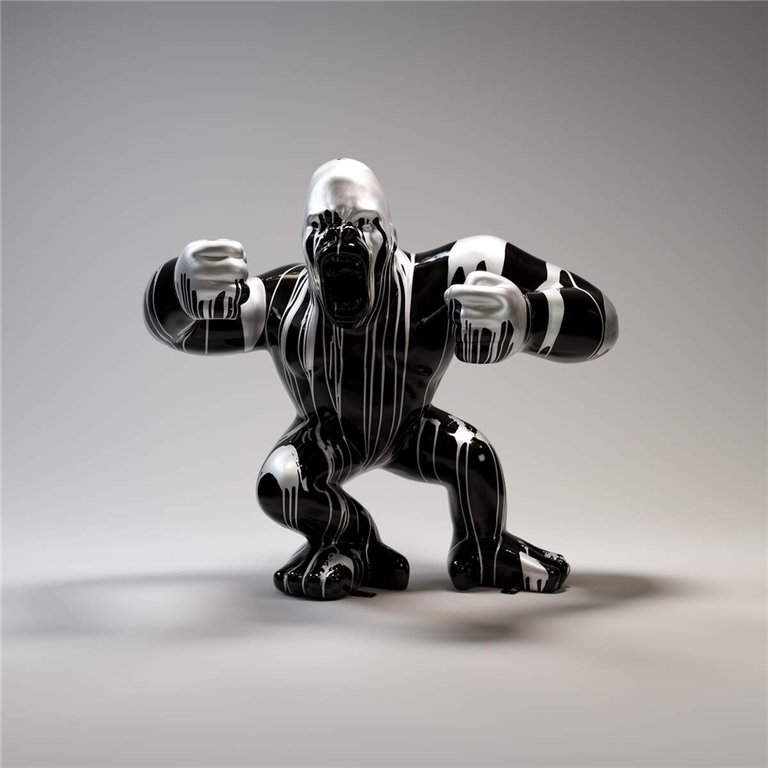 Schwarzer Gorilla XL - Silberner Müll