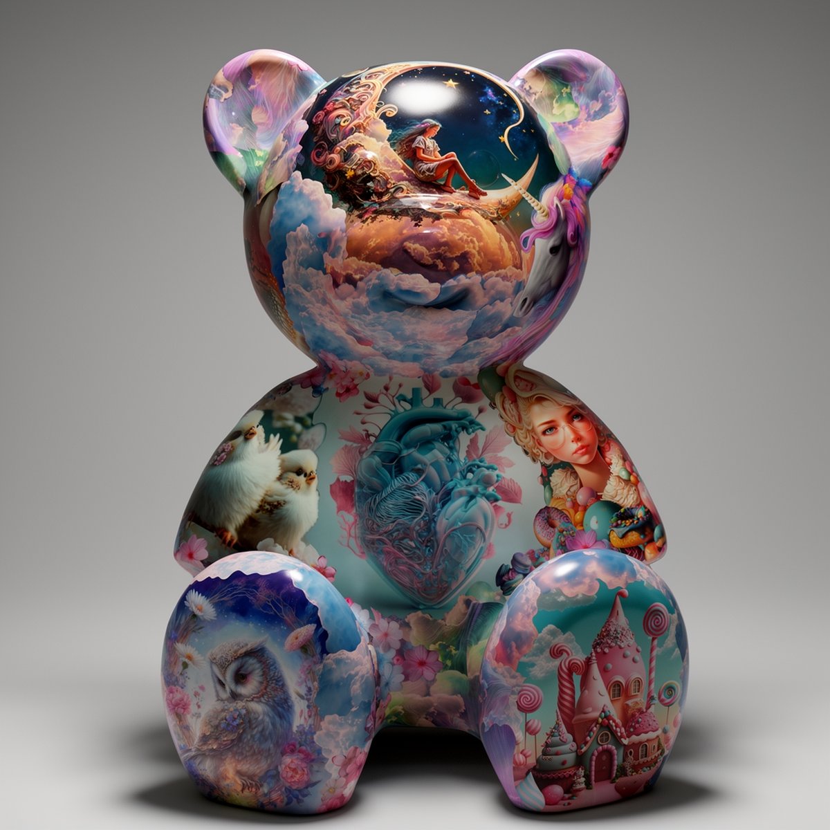 Große Dekorative Bär Sitzend Sweet Figur