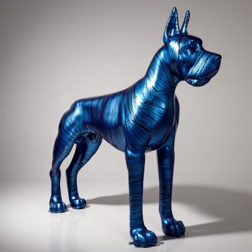 Blauer Deutscher Dogge mit Farbüberzug