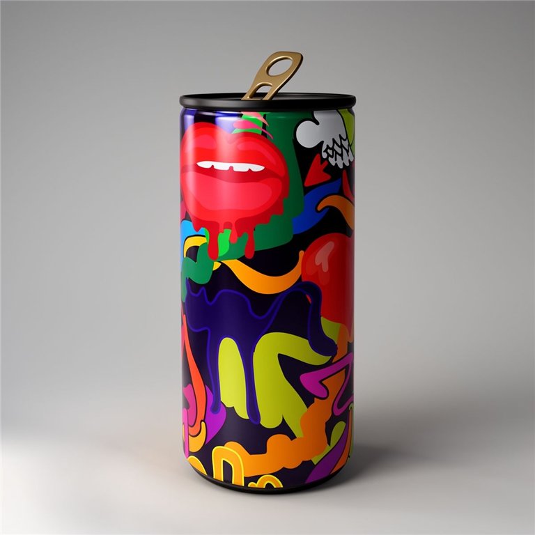 Große Dose Red Bull - Lippen