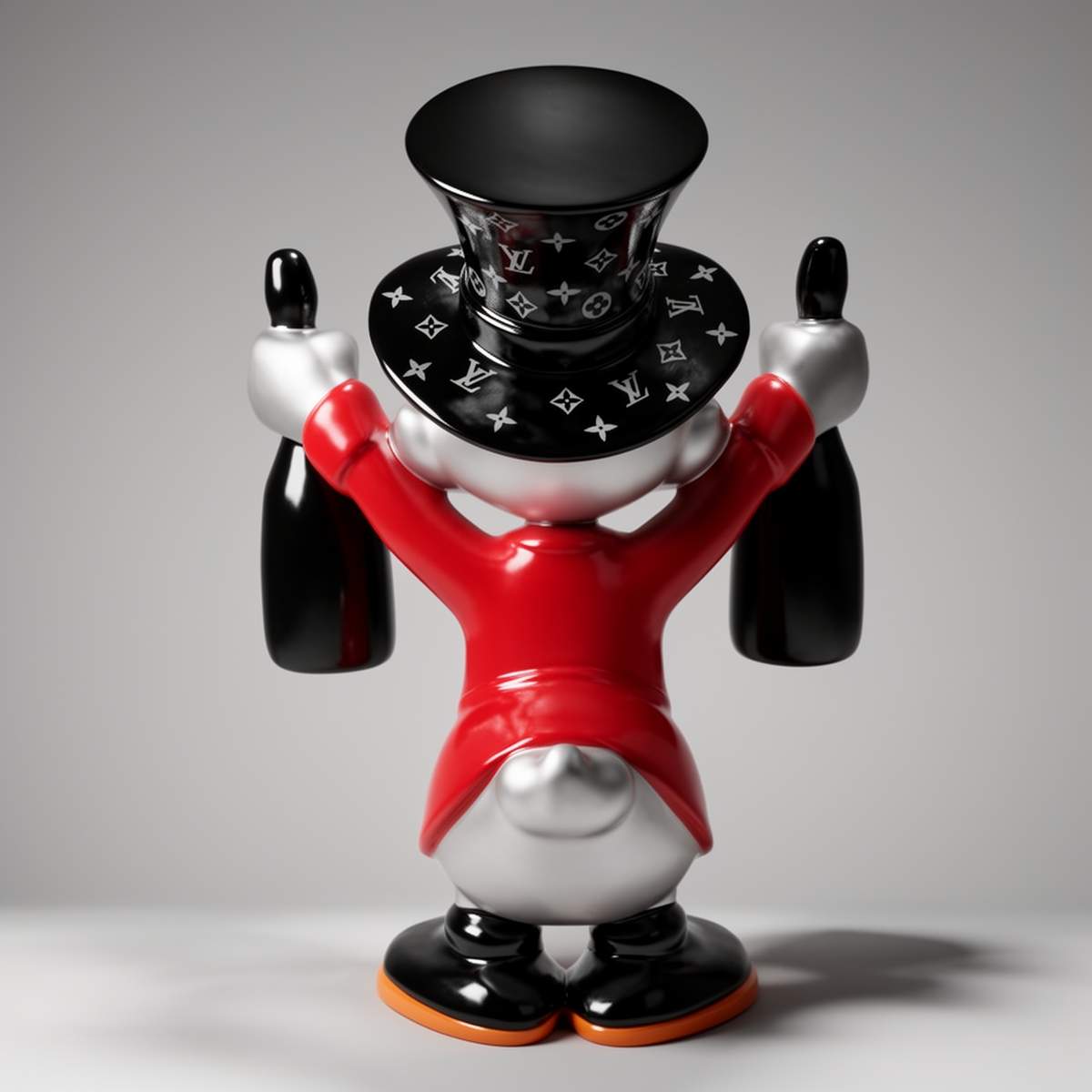 Dekorative Figur – Mittelgroßer Dagobert Duck mit Flaschen – Bild 3