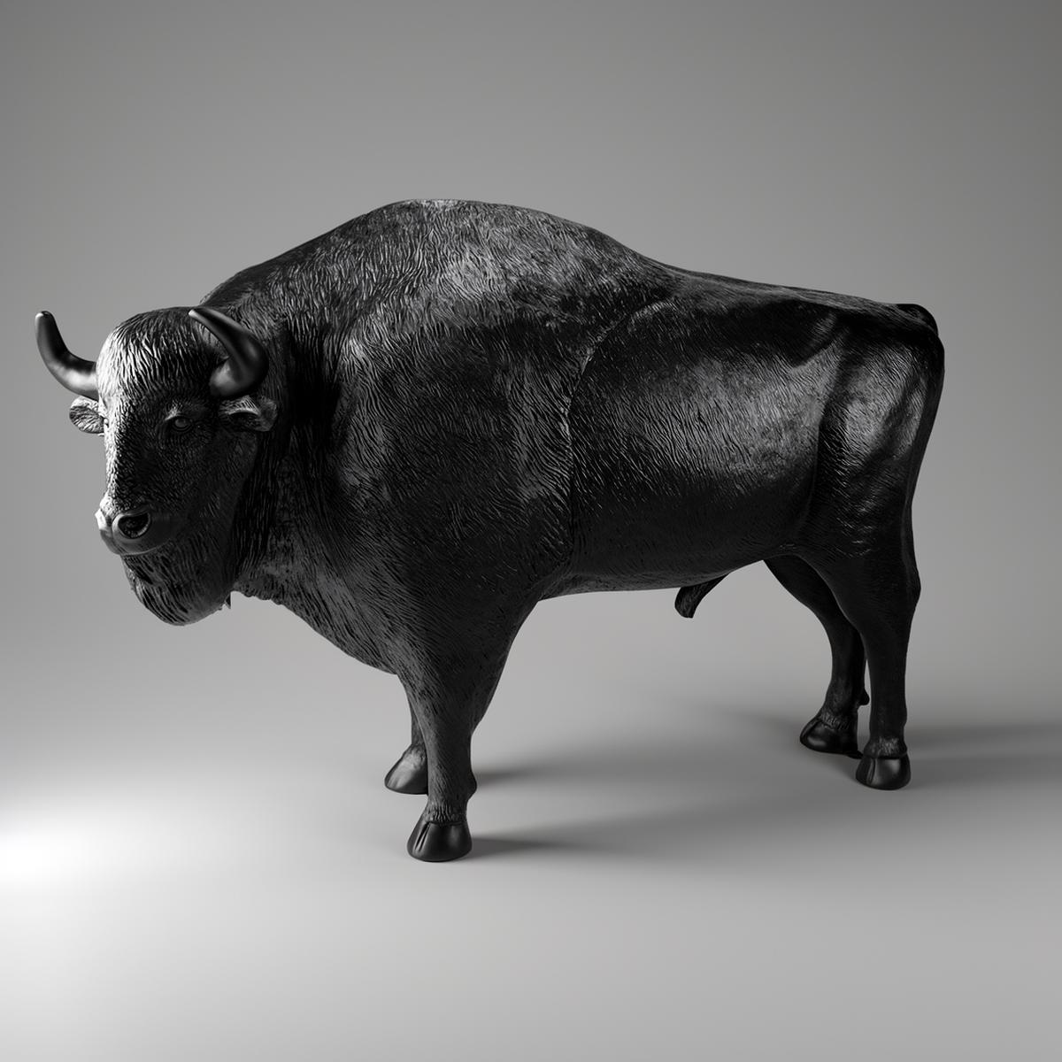 Dekorative Bison Lebensgroß Figur