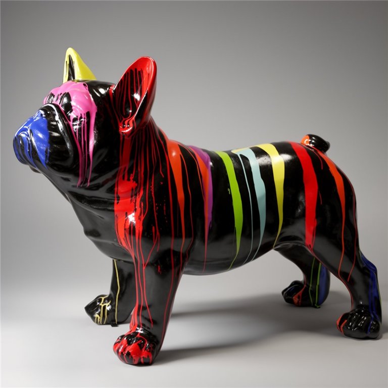 Große französische Bulldogge Figur 
