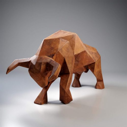 Große Geometrische Stierfigur – Rosteffekt